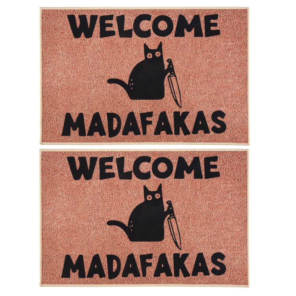 Cat Welcome Madafakas Full Print Doormat Fun Dark 4853890023576