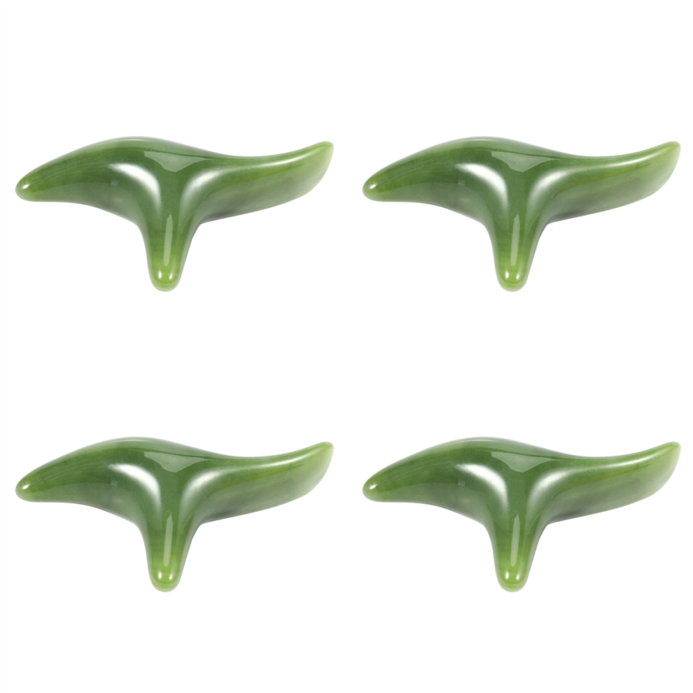 Spactz Green Natural Beeswax Jade Foot Acupoint Massage Stick Health Tool