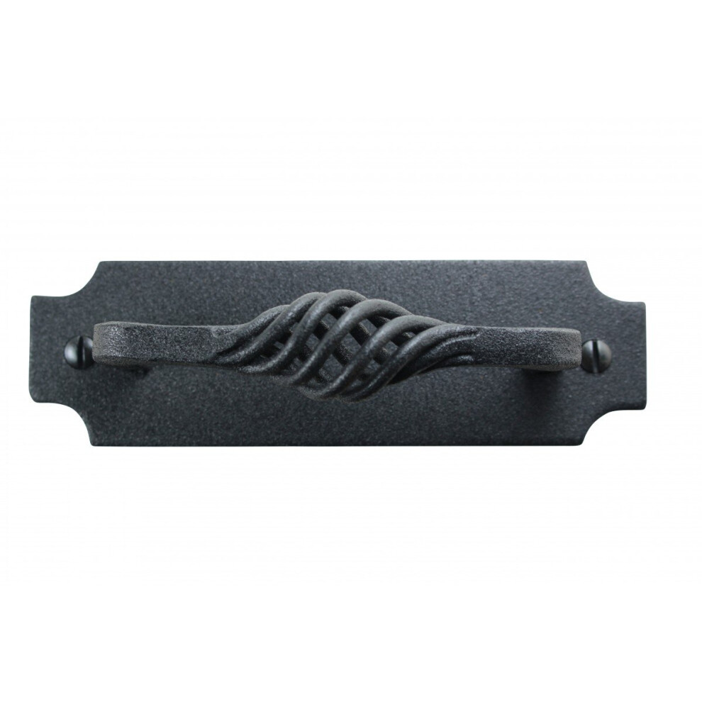 Renovators Supply Manufacturing Kitchen Cabinet Handles 514 In. Black Wrought Iron Birdcage Design Cabinet Pulls With Mounting Hardware 096962360474