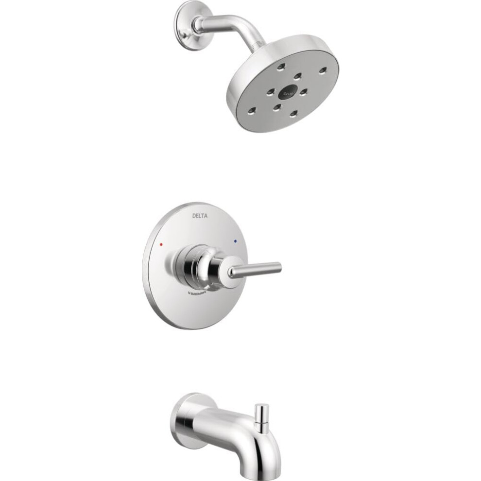 Photos - Shower System Delta Faucet Trinsic 14 Series Single-Function Tub and Shower Trim Kit with Single-Spray H2Okinetic Shower Head Chrome T1445 