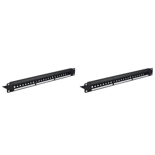 19-Inch 1U Cabinet Rack Through 24-Port CAT6 Patch Panel RJ45 Network