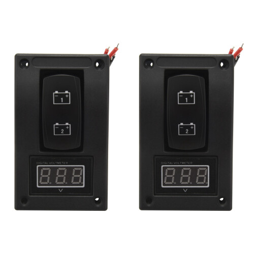 12-24V LED Test Panel Rocker Switch Boat Voltmeter 4P ON-OFF-ON