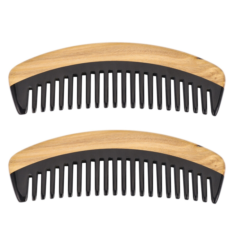 Spactz Unisex Black/Green Hair Comb No Static Sandalwood Horn