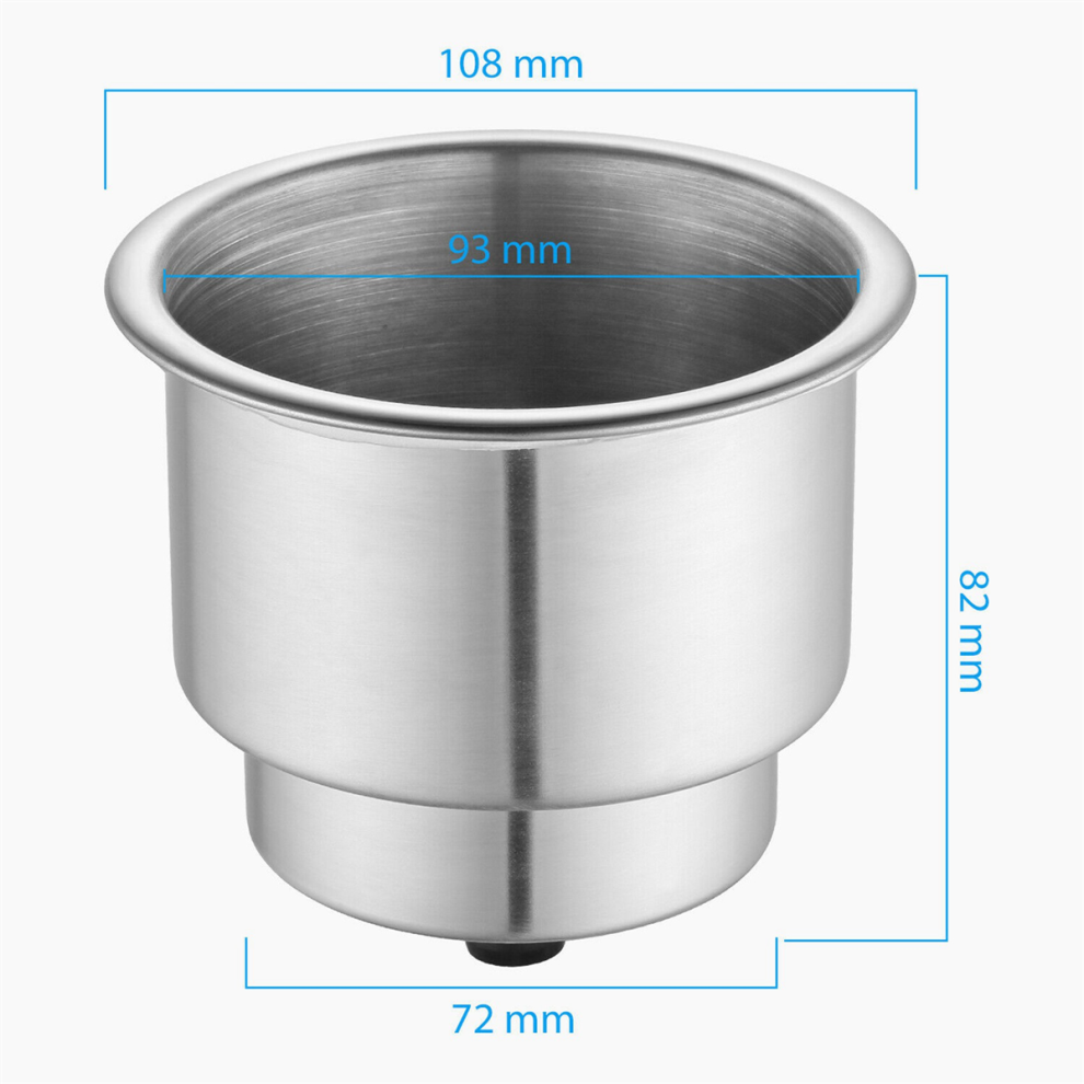 2Pcs Stainless Steel Cup Drink Holders For Marine Boat Car Truck 4853890063794