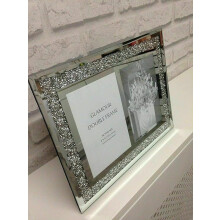 Silver Crystal Double Picture 6x4'' Frame 15x10Cm