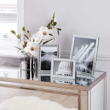 Gem Mirrored Glass Photo 6x4'' Frame 18x13Cm