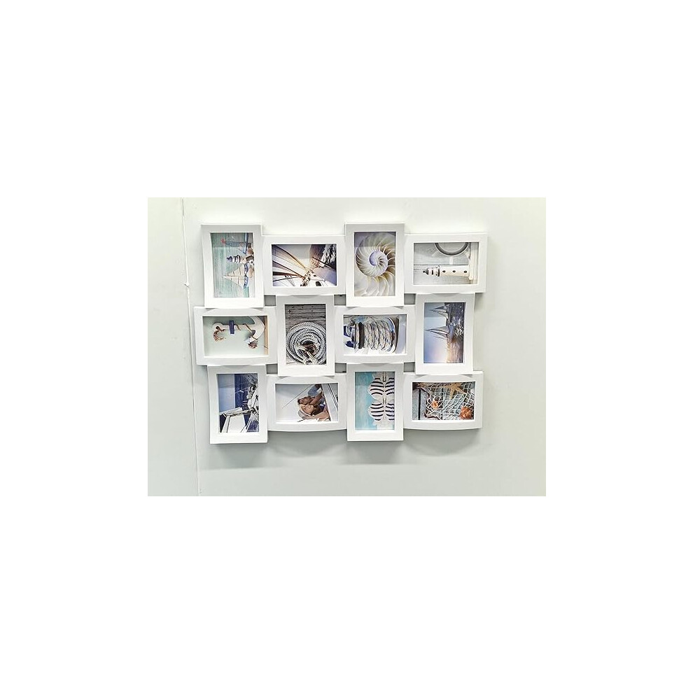 White Glass 12 Collage Photo 6x4'' Frame 60x45Cm-image-OPC-PJYDNWV-NEW
