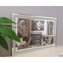 Silver Sparkle Glass Photo 6x4'' Frame 50x34Cm