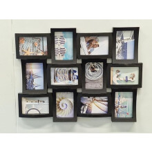 Black Glass 12 Collage Photo 6x4'' Frame 60x45Cm