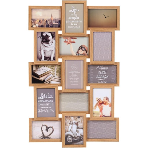 Oak Collage 15 Photo 6x4'' Frame 71x44Cm