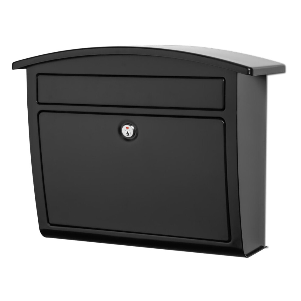 Architectural Mailboxes Dal Rae Galvanized Steel Locking Wall Mount Mailbox 2562B-10 Black Medium Capacity 832794004441