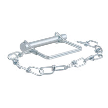 CURT 28000 aanhangwagenkoppelingspen met 12 inch ketting, diameter 3/8 inch x 2-3/4 inch lang, helder ZINK