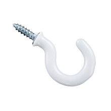 National Hardware N119-728 DPB2020 Haczyki na kubki w kolorze bialym, powlekane winylem, 30 sztuk