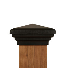 4x4 Post Caps (3.5"""") | (Caso de 12) Tapa cuadrada estilo pirαmide de Nueva Inglaterra negra para cercas al aire libre, buzones y cubiertas de At