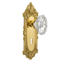 Nostalgic Warehouse Victorian Plate with Keyhole Chateau Knob Single Dummy Polished Brass