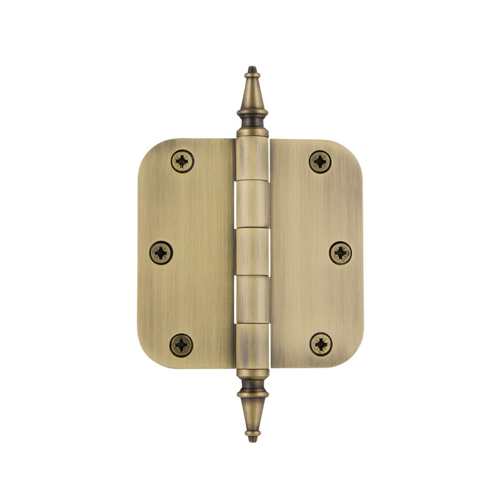 Grandeur Hardware 812191 3.5"""" Steeple Tip Residential Hinge With 5/8"""" Radius Corners 3.5"""" X 3.5"""" Vintage Brass 662972121918