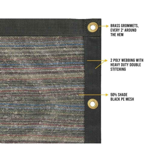 Mytee Products 10'x16' 10oz Multi Mesh Tarp PVC Coated Poly Shade ROLL-Off 1