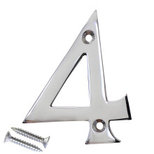 RCH Hardware 2274CP075 Numro de maison 3 hauts en laiton massif 4 Chrom poli Argent brillant Vis assorties incluses