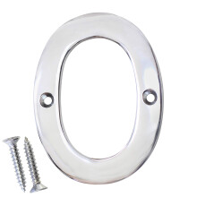 RCH Hardware 2270CP075 Laiton massif 3 hauts numro de maison 0 Chrome poli Argent brillant Vis assorties incluses