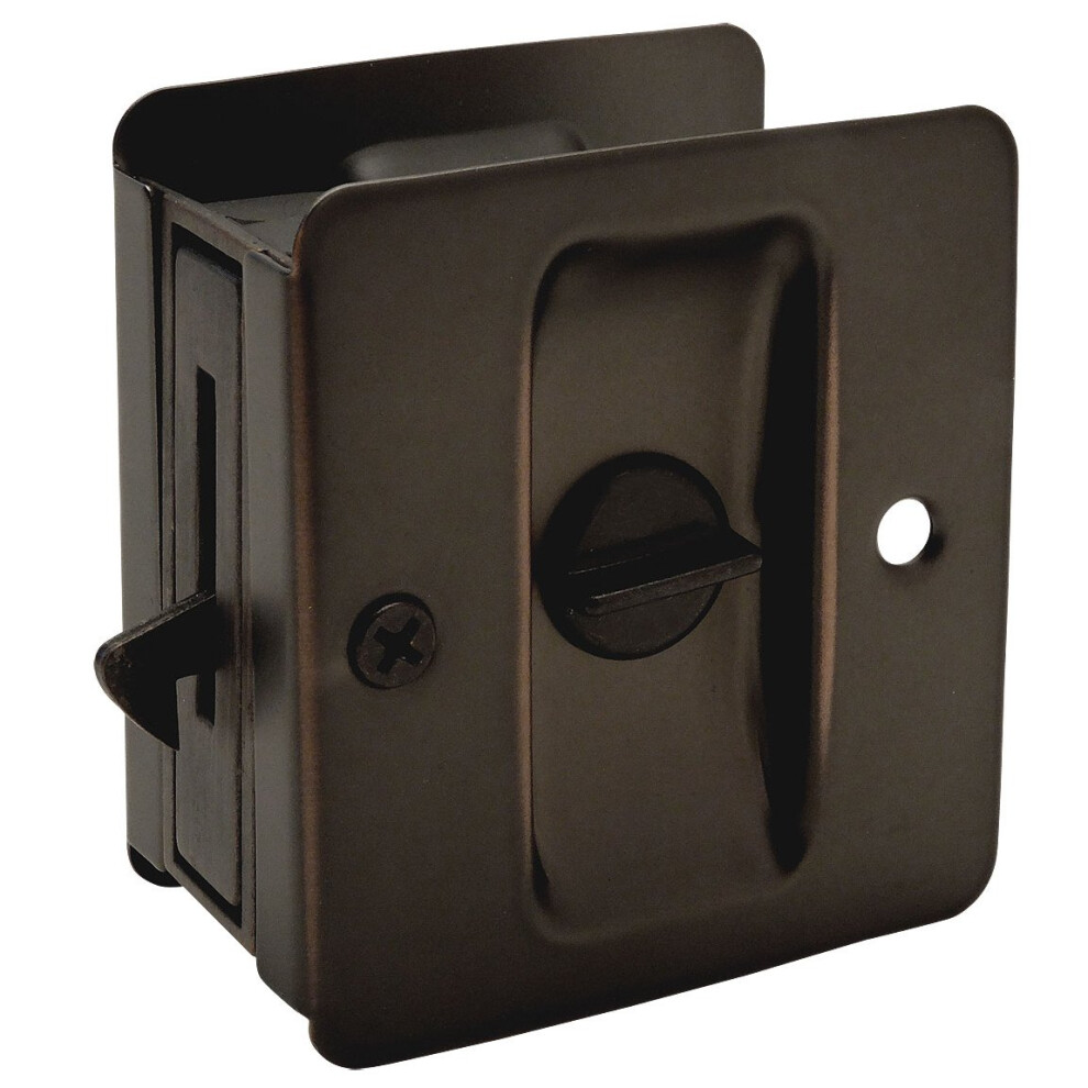 Designers Impressions Oil Rubbed Bronze Pocket Door Privacy Lock 53843 609595753843