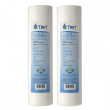 Tier1 1 mikron 10 tommer x 2,5 tommer | 2-pak spundet viklet polypropylen hele huset sediment vandfilter udskiftningspatron | Kompatibel med Pent