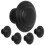 Gobrico 5 Pack 1-3/8"""" Black Bi-Fold Door Knobs Kitchen Cupboard Cabinet Door Pulls Handles Round Drawer Knobs 1