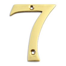 RCH Hardware 2277PB075 Numro de maison 3 hauts en laiton massif 7, laiton poli, or brillant, vis assorties incluses