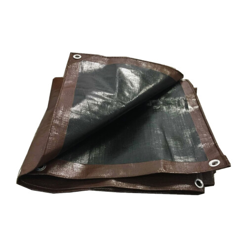 Bche de protection marron 10' x 16', bche d'extrieur impermable en poly avec illets 1