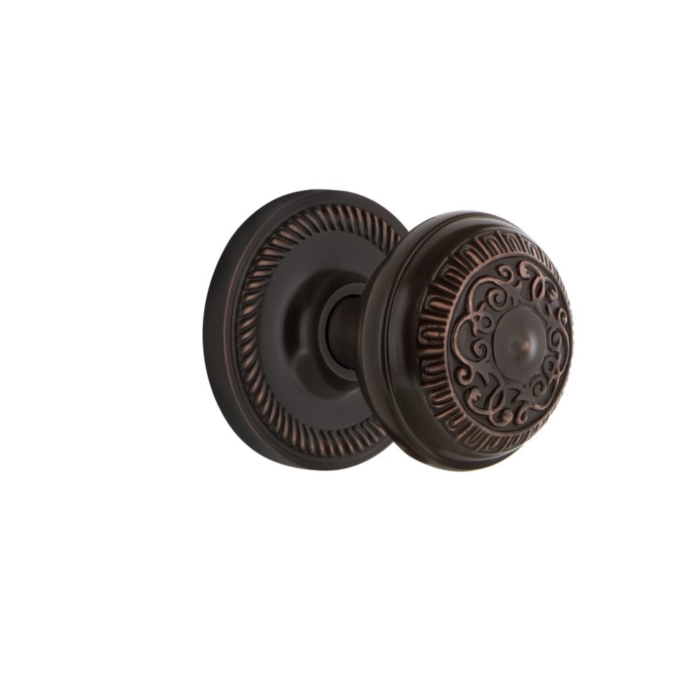 Nostalgic Warehouse Rope Rosette With Egg & Dart Knob Passage 2.375 Timeless Bronze 640697078571