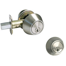 Satin Nikkel L?s D?r Oval ?ggeformet Stil Knop H?ndtag Indgang/Privatliv/Passage/Dummy/Deadbolt 6093DC (dobbeltcylindret Deadbolt (tastet p? begg