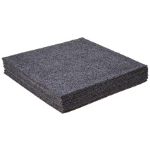Nexus Self Adhesive 12-Inch Carpet Floor Tiles 12 Tiles - 12"""" x 12"""" Smoke Grey - Peel & Stick DIY Flooring for Kitchen Dining Room Bedrooms &