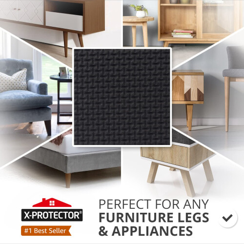 X-PROTECTOR Feltrini Antiscivolo per Mobili - 8 pezzi, Piedini in Gomma Autoadesivi 4" 1