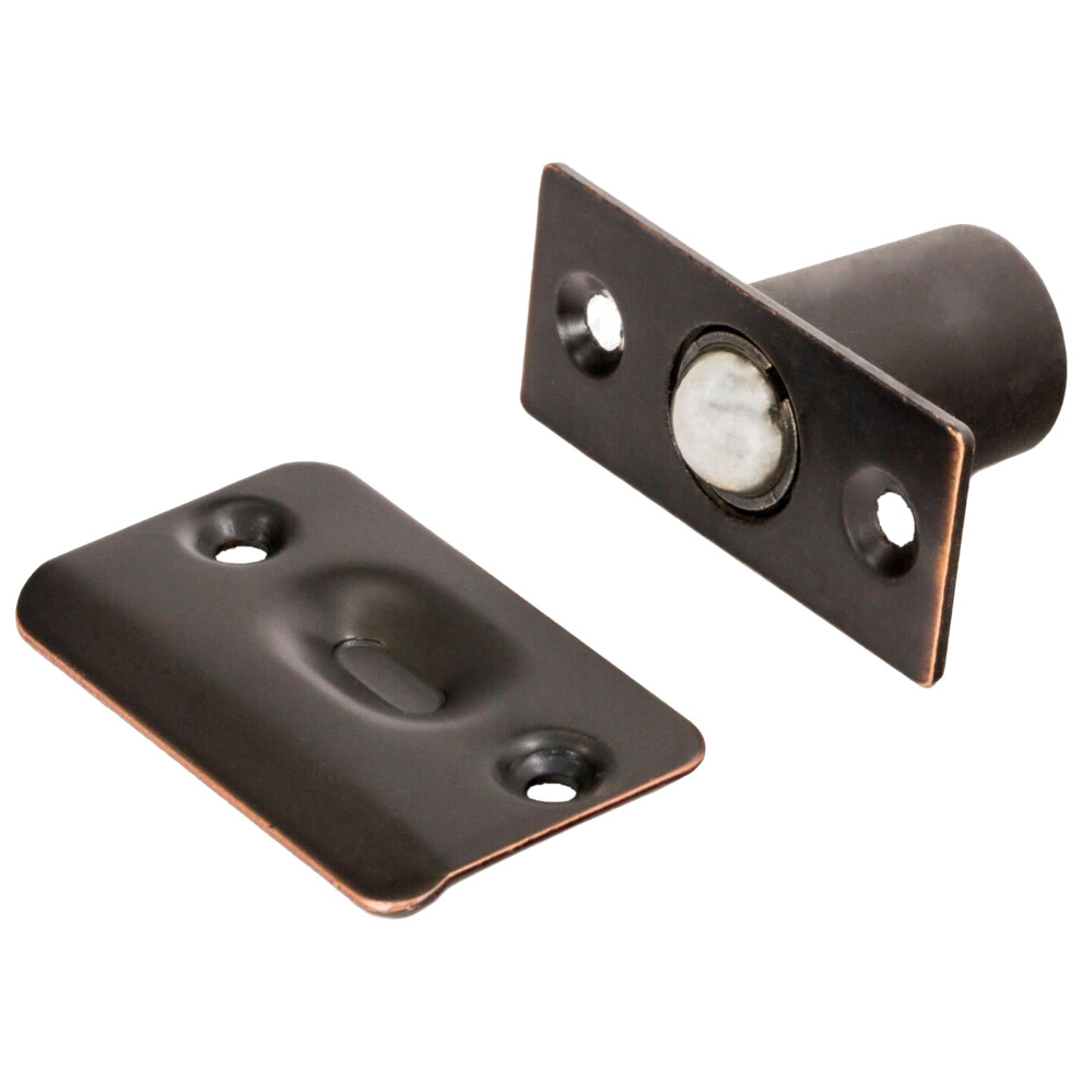 10 Pack Rok Hardware Oil Rubbed Bronze Adjustable Large Closet Cabinet Ball Catch Latch With Radius Corners And Strike Rokbcorb 614405017817