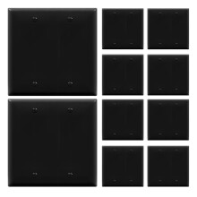 ENERLITES res kszlk fali lemez fnyes felletu szabvnyos mret 2-rszes 4,50"""" x 4,57"" polikarbont, hore lgyul muanyag 8802-BK-10 DB fekete (