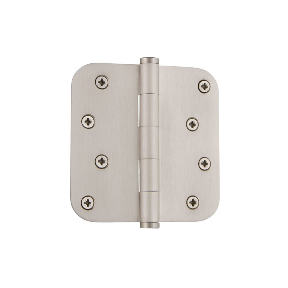 Grandeur Hardware 819982 4"""" Button Tip Residential Hinge With 5/8"""" Radius Corners In Satin Nickel 4"""" X 4"""" 662972199825