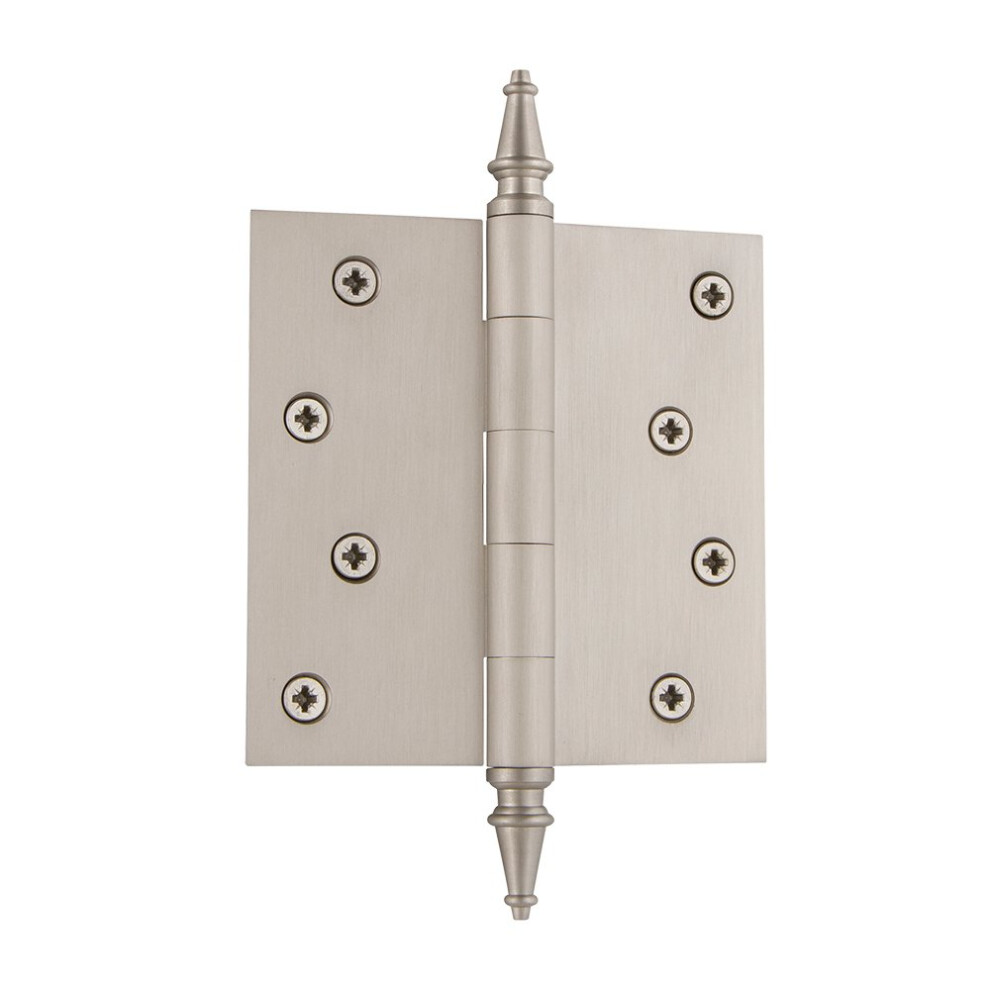 Grandeur Hardware 814556 4"""" Steeple Tip Residential Hinge With Square Corners In Satin Nickel 4"""" X 4"""" 662972145563