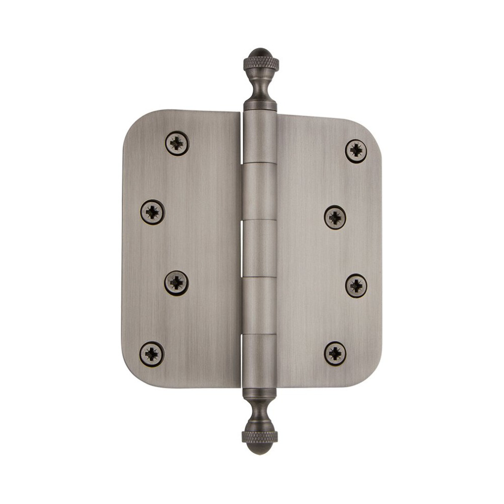 Grandeur Hardware 833834 4Acorn Tip Residential Hinge With 58Radius Corners In Unlacquered Brass 662972338347