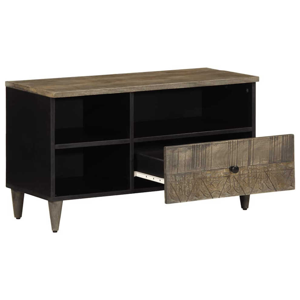 TV Cabinet-TV Stand-Television Unit Black 80x33x46 cm Solid Wood Mango 921259