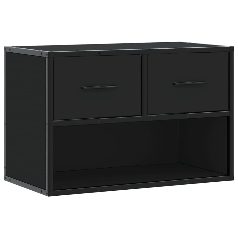 TV Cabinet-TV Stand-Television Unit Black 60x31x39.5 cm Engineered Wood and Metal 771631