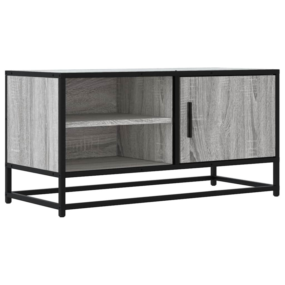 TV Cabinet-TV Stand-Television Unit Grey Sonoma 80x34.5x40 cm Engineered Wood and Metal 636466