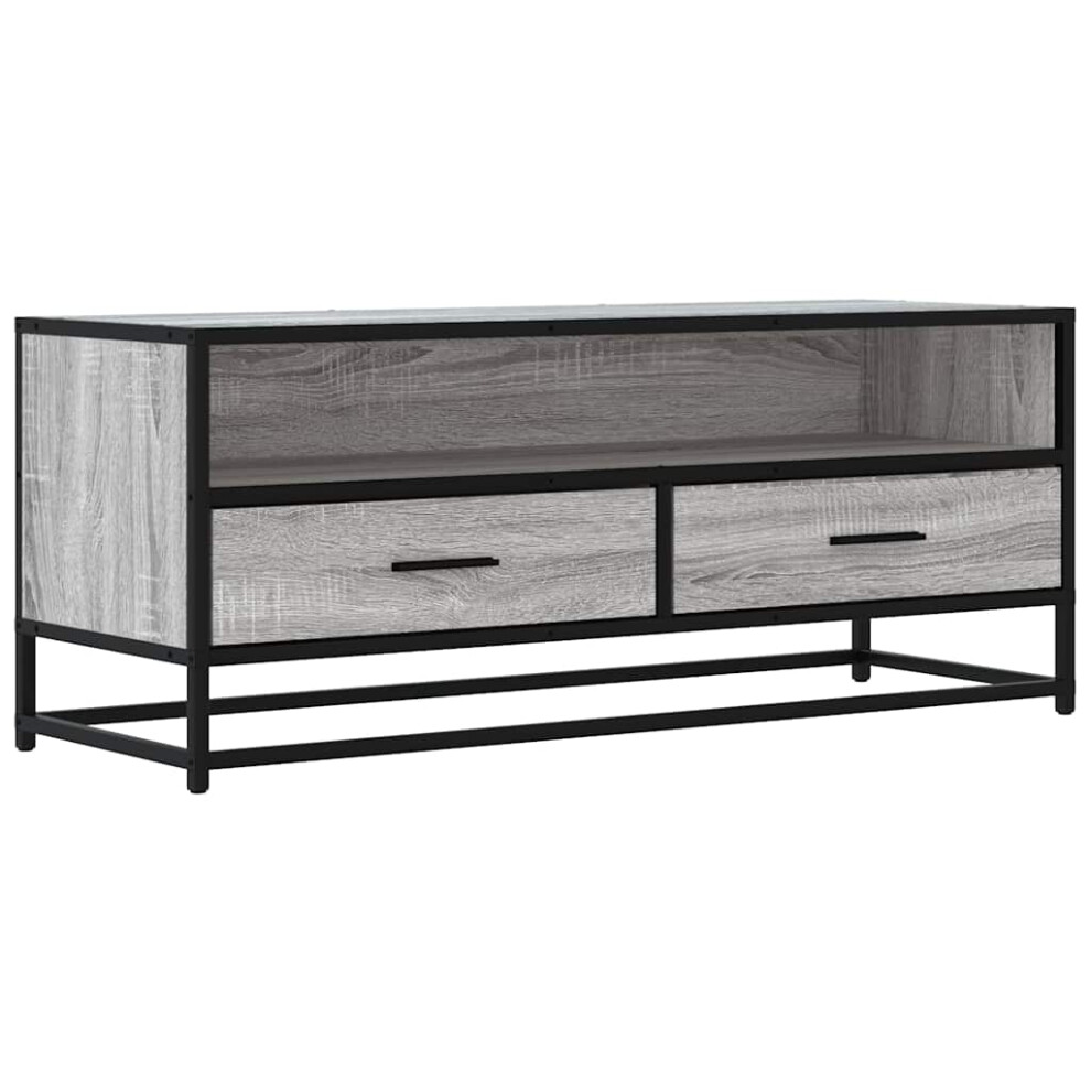 TV Cabinet-TV Stand-Television Unit Grey Sonoma 100x34.5x40 cm Engineered Wood and Metal 853168