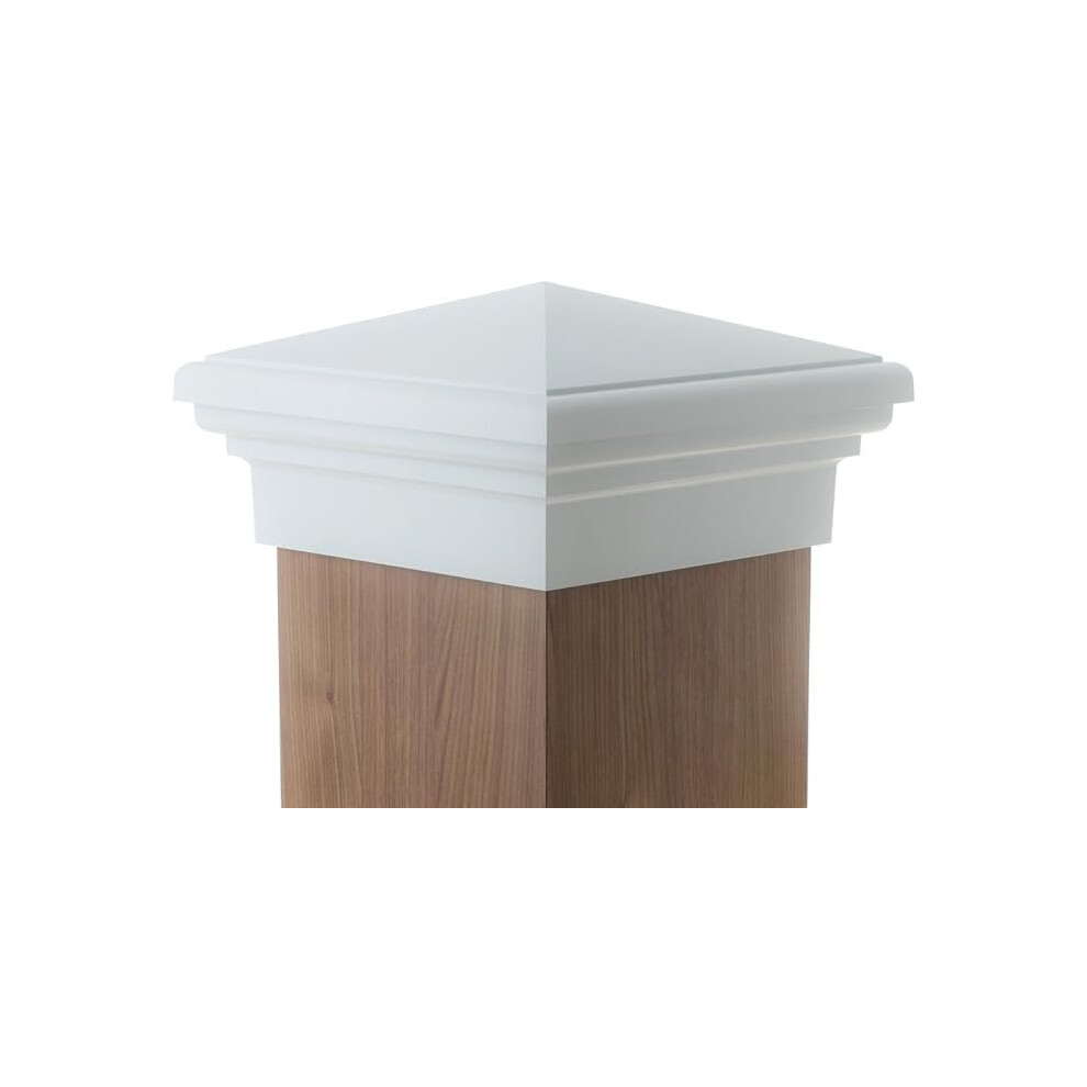 8X8 Post Cap 7.5 White New England Pyramid Style Post Top For Standard Pressure Treated Post Fences Mailboxes & Decks 706970726192