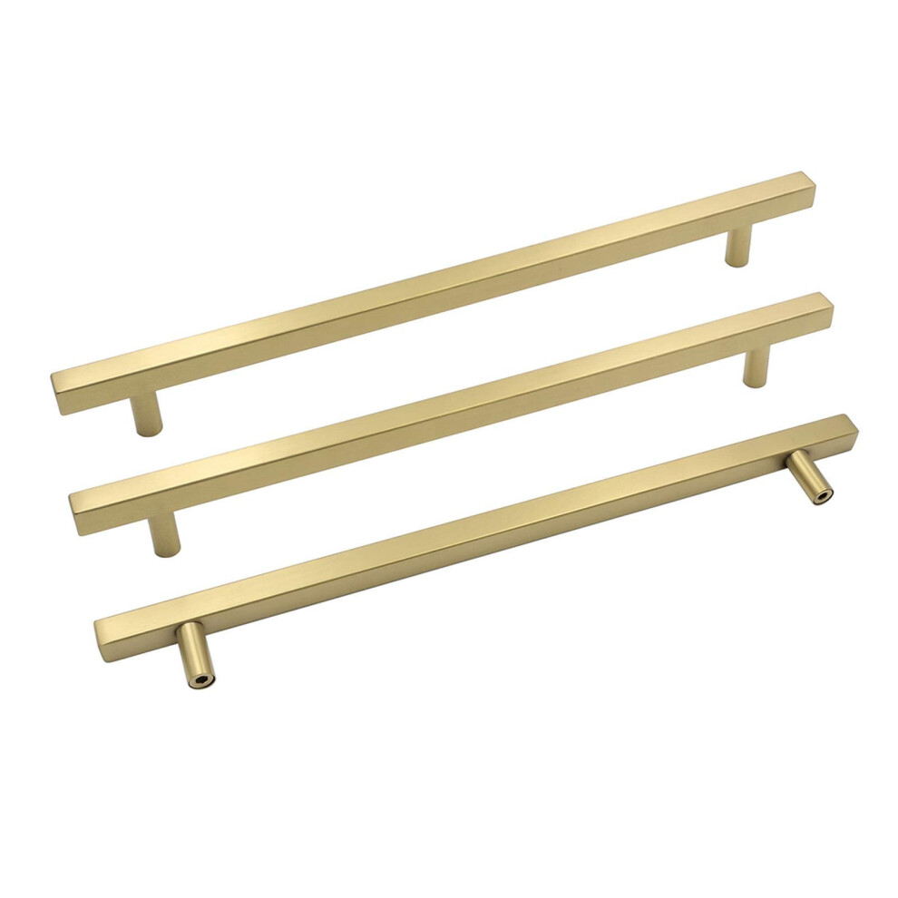 Goldenwarm Brushed Gold Cabinet Pulls Door Handles Pulls For Cabinets - Ls1212gd256 Brushed Brass Furniture Hardware Dresser Drawer Knobs Gold Bar Pu 715020568118