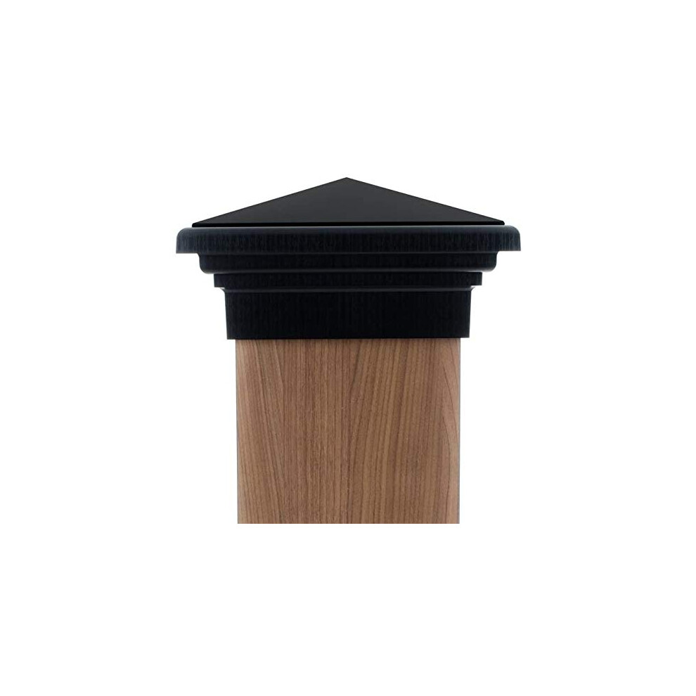 8X8 Post Cap 7.5 Black New England Pyramid Style Square Top For Outdoor Fences Mailboxes & Decks 706970726185