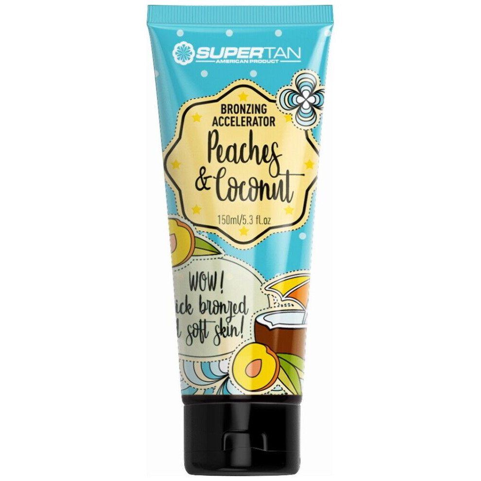 Super Tan Supertan Peaches & Coconut Tan Accelerator Outdoor Sunbed Tanning Bronzer 150Ml