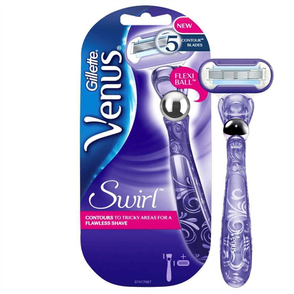 Gillette Venus Swirl Razor For Women Flexi Ball & 5 Contour Blades-image-OPC-P9T5ZFM-NEW