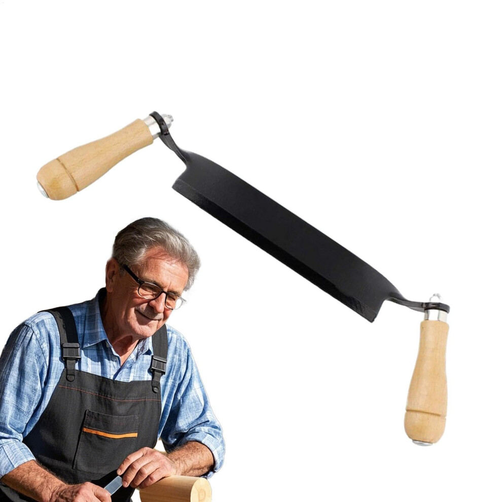 Straight Drawing Shaving Tool 8 Inch Manual Bark Peeler with Wooden Handle for Woodworking and Debarking