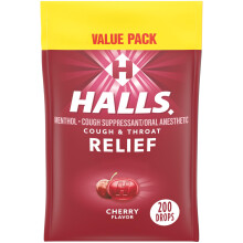 HALLS Relief Cherry Cough Drops Value Pack 200 dr?ber