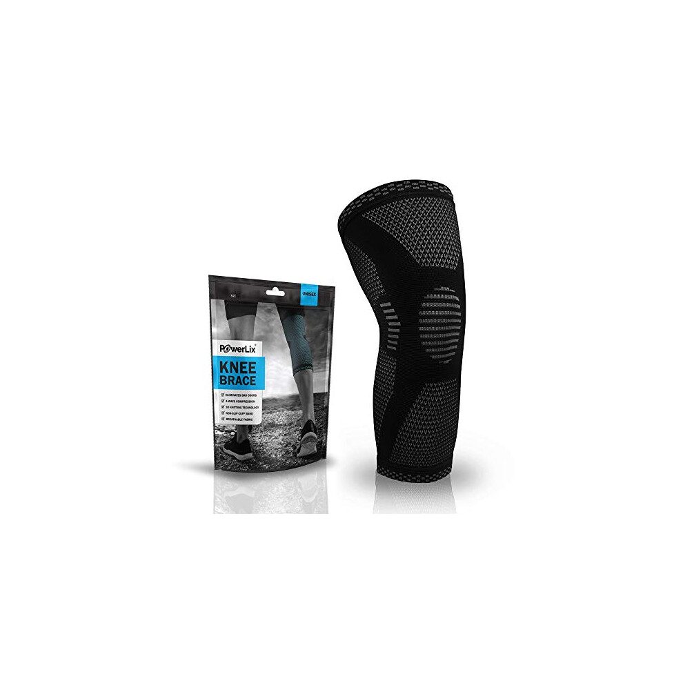 Powerlix Leg Sleeve - Best Knee Brace For Leg Pain For Men & Women Knee Support For Running, Basketball, Volleyball, Weightlifting, Gym, Workout, Spor