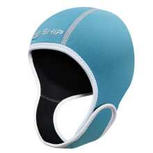 Diving Mask Swimming Hat with Chin Strap for Motorcycle Helmets, Winter Swimming, Blue, Adjustable Size